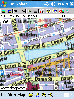 Dublin map - Oziexplorer